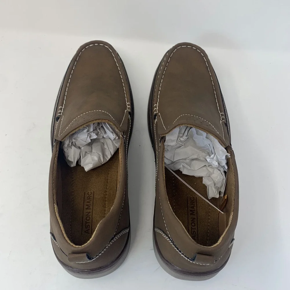 Aston Marc Comfort II Loafers Men's 12 M Tan‎ Moc Toe Casual Slip-on Shoes S0696